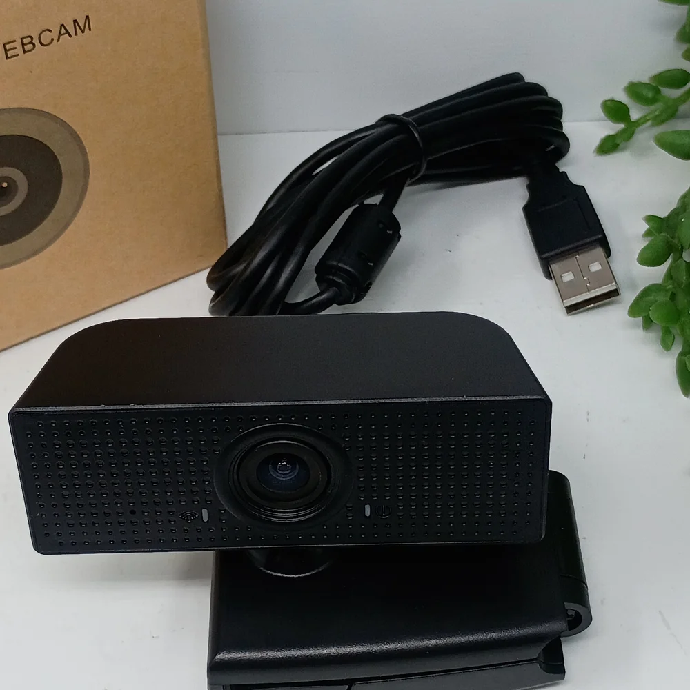 Black USB Webcam - Compact Plug-and-Play Camera